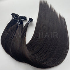 Flat Tip Hair #Natural Soft Black Color Hair