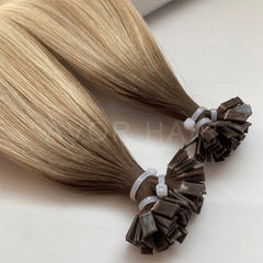 Flat Tip Hair #Soft Hand-Painted Blonde Color Hair