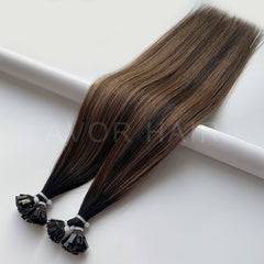 Flat Tip Hair #Dark Base Blonde Blend Color Hair