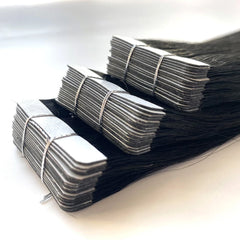 Tape-In Hair #Pure Jet Black Color Hair