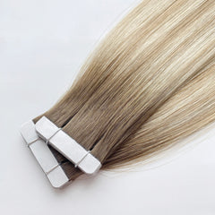 Tape-In Hair #Soft Hand-Painted Blonde Color Hair