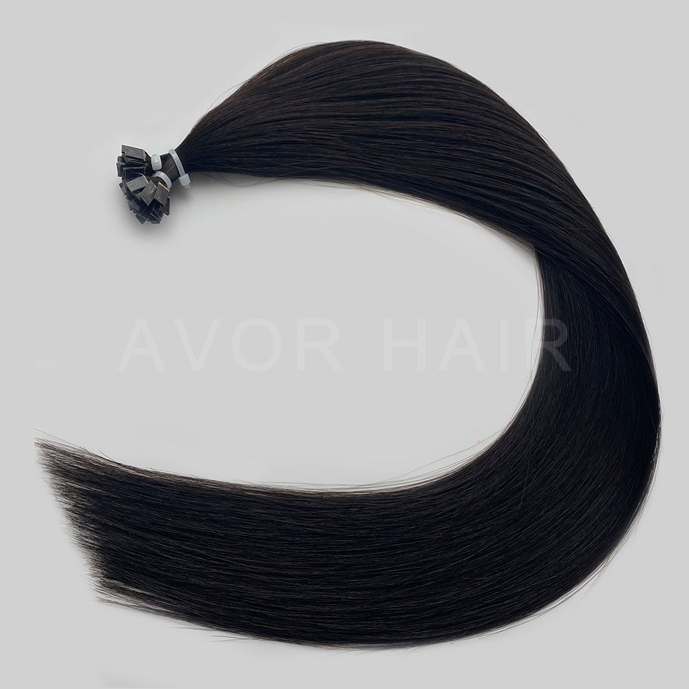 Flat Tip Hair #Natural Soft Black Color Hair
