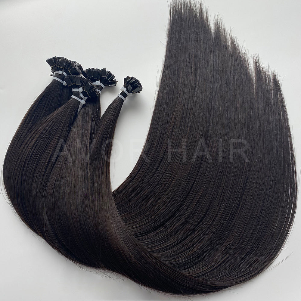 Flat Tip Hair #Natural Soft Black Color Hair