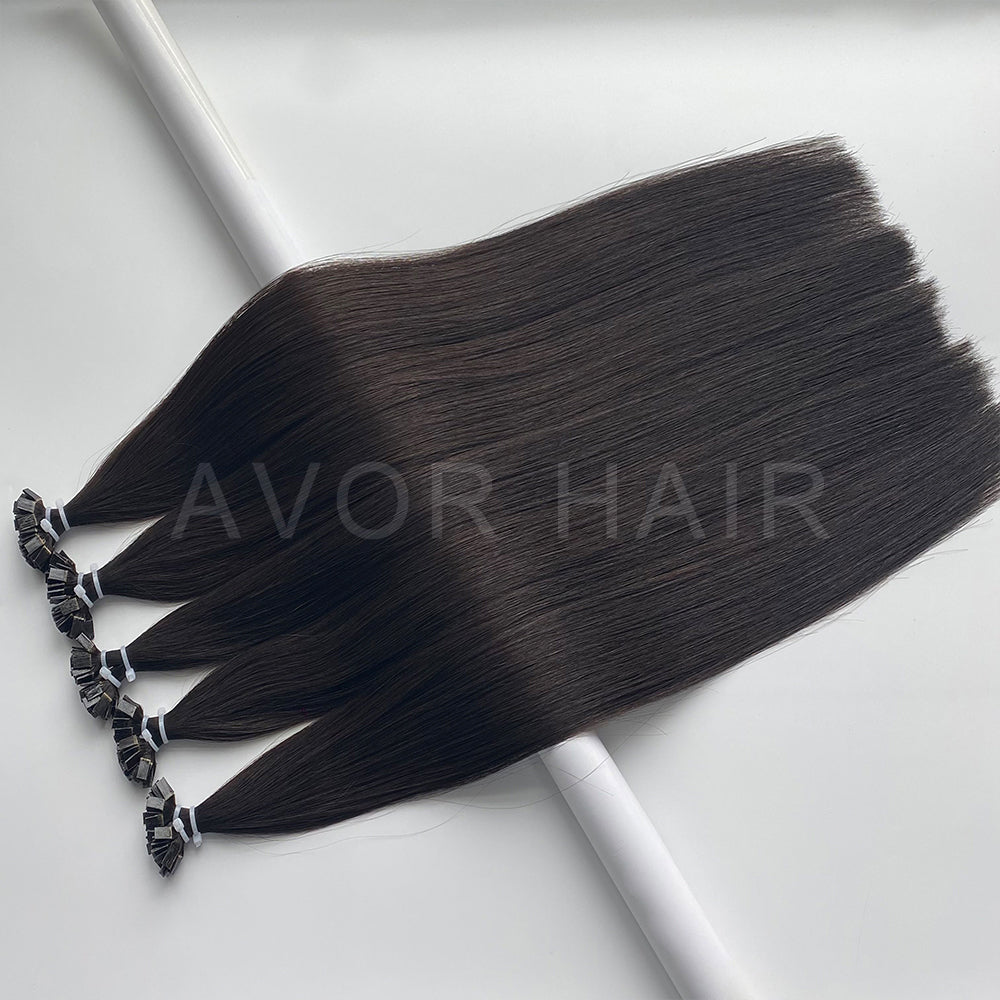Flat Tip Hair #Natural Soft Black Color Hair
