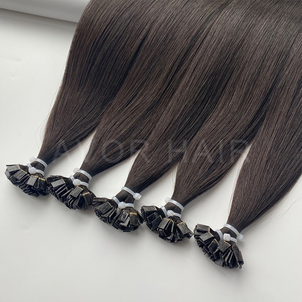 Flat Tip Hair #Natural Soft Black Color Hair