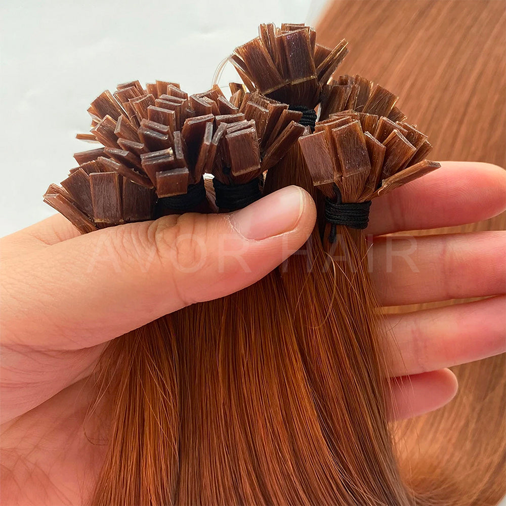 Flat Tip Hair #Warm Strawberry Light Blonde Color Hair