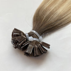 Flat Tip Hair #Soft Hand-Painted Blonde Color Hair