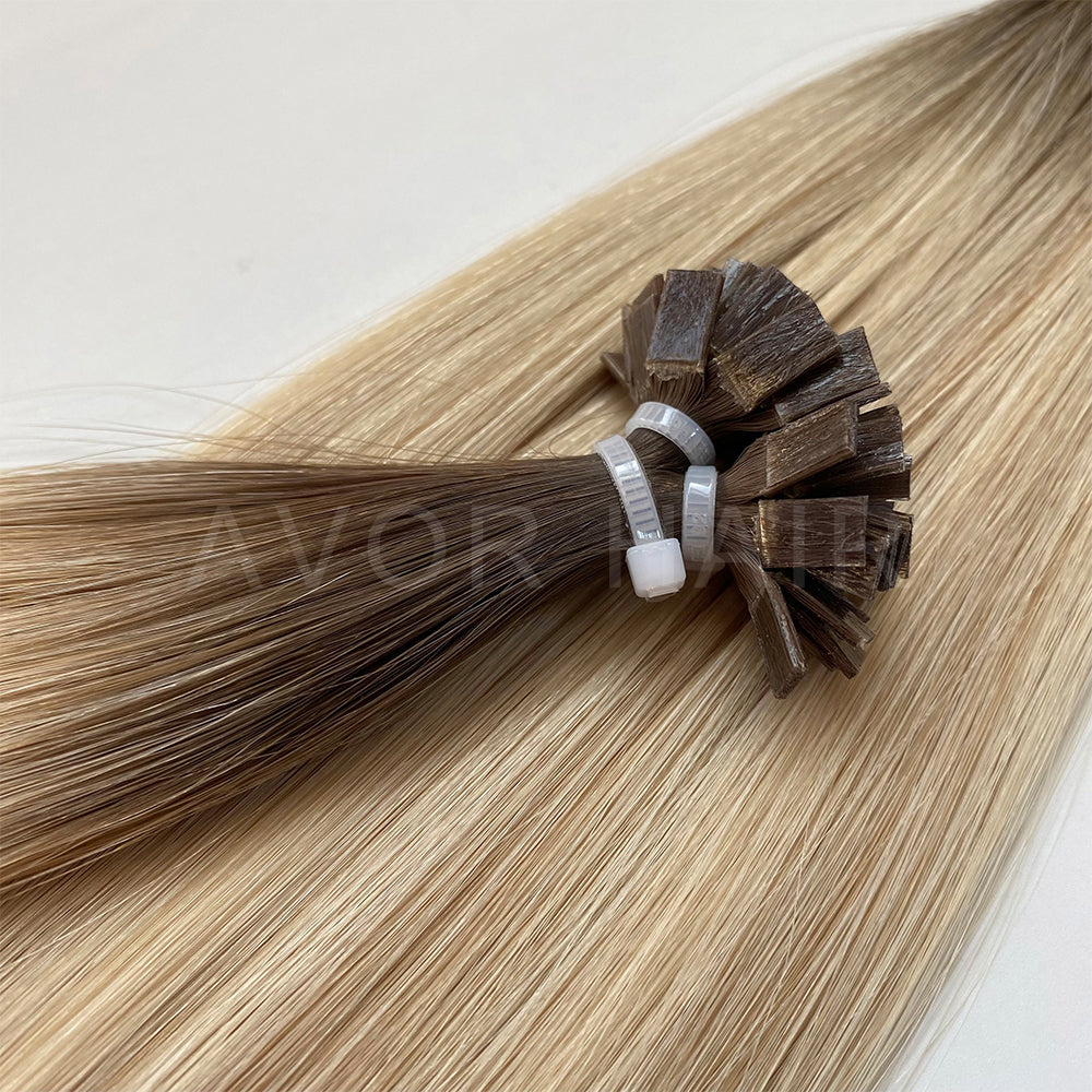 Flat Tip Hair #Soft Hand-Painted Blonde Color Hair