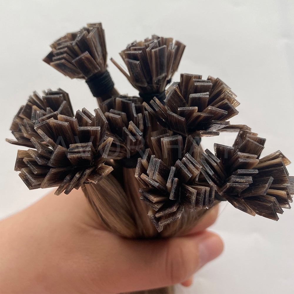 Flat Tip Hair #Ash Cocoa Brown Color Hair