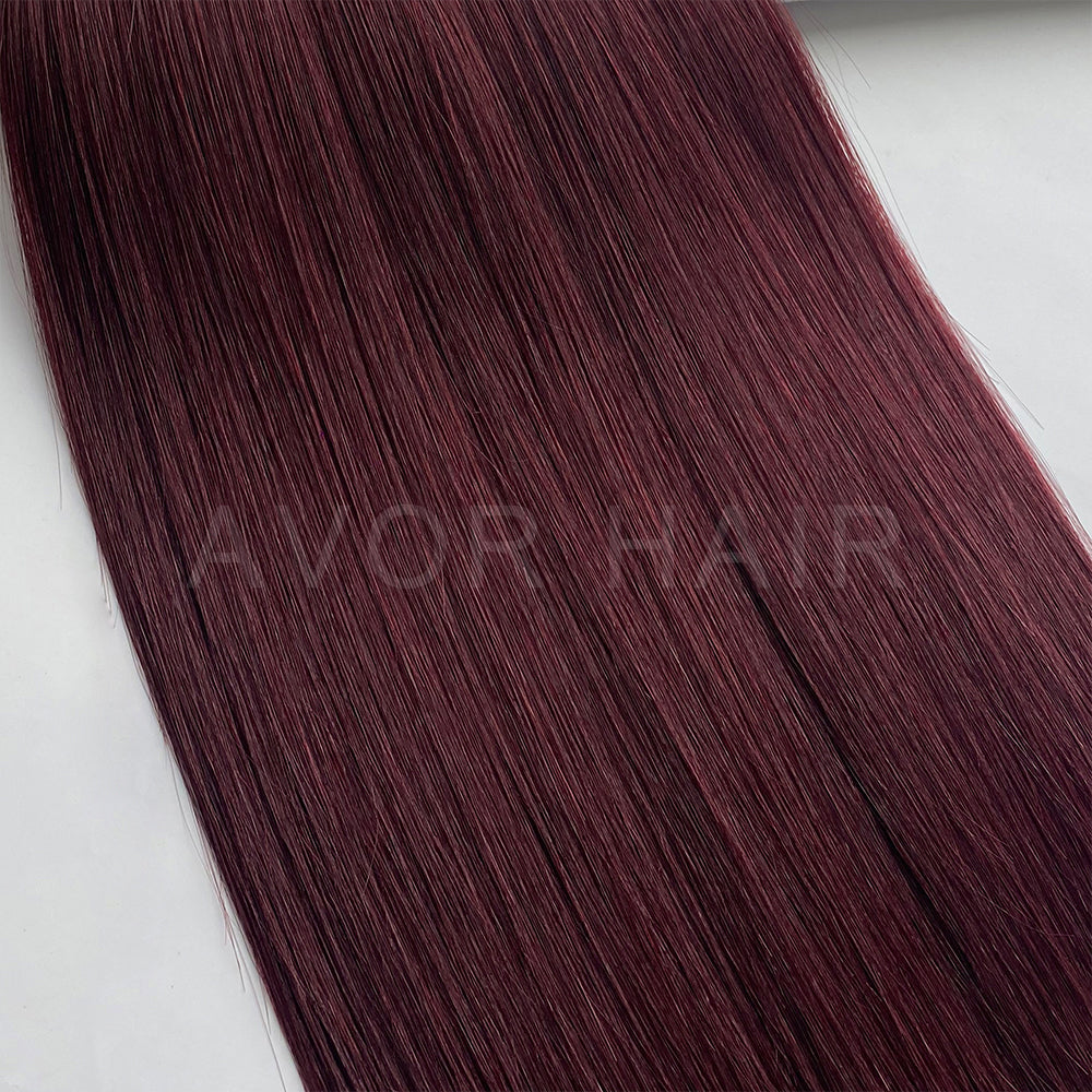 Flat Tip Hair #Soft Auburn Brown Color Hair