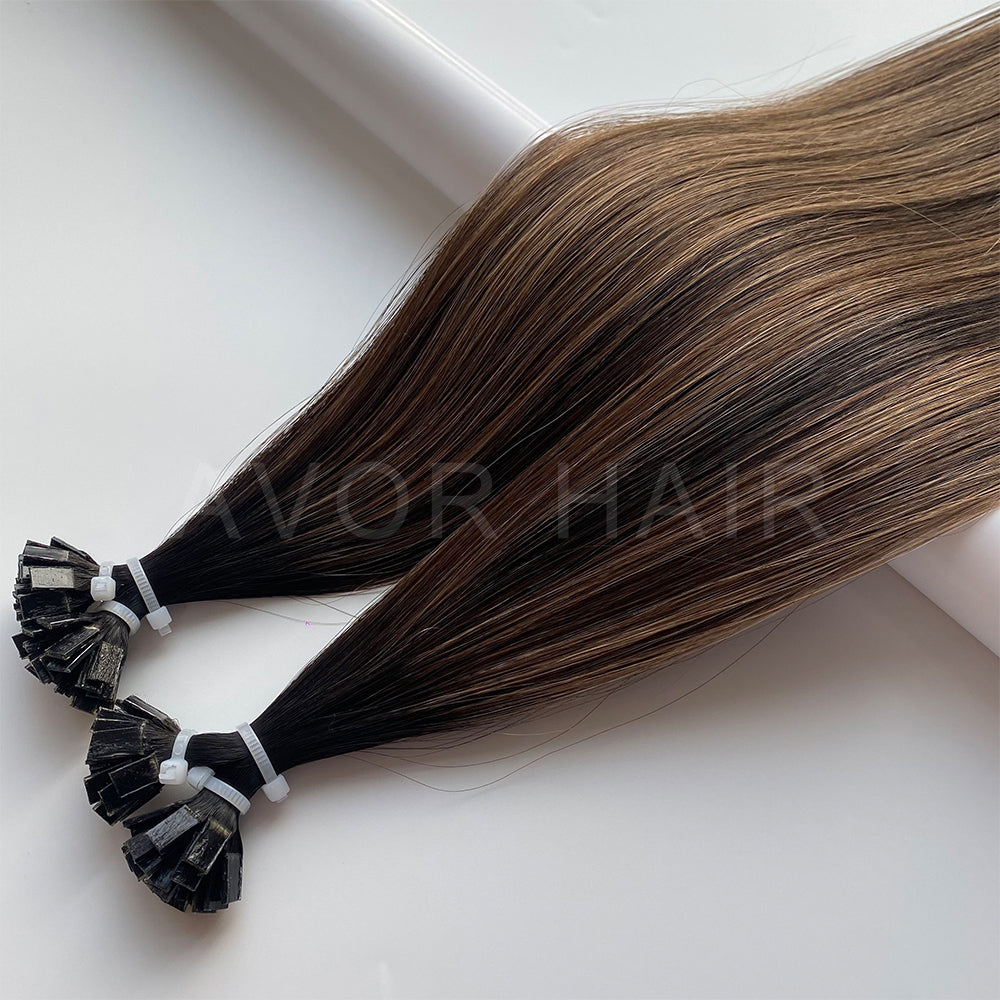 Flat Tip Hair #Dark Base Blonde Blend Color Hair