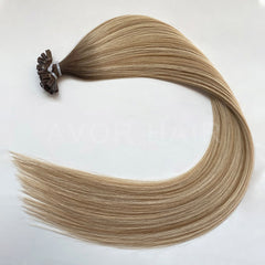 Flat Tip Hair #Soft Hand-Painted Blonde Color Hair