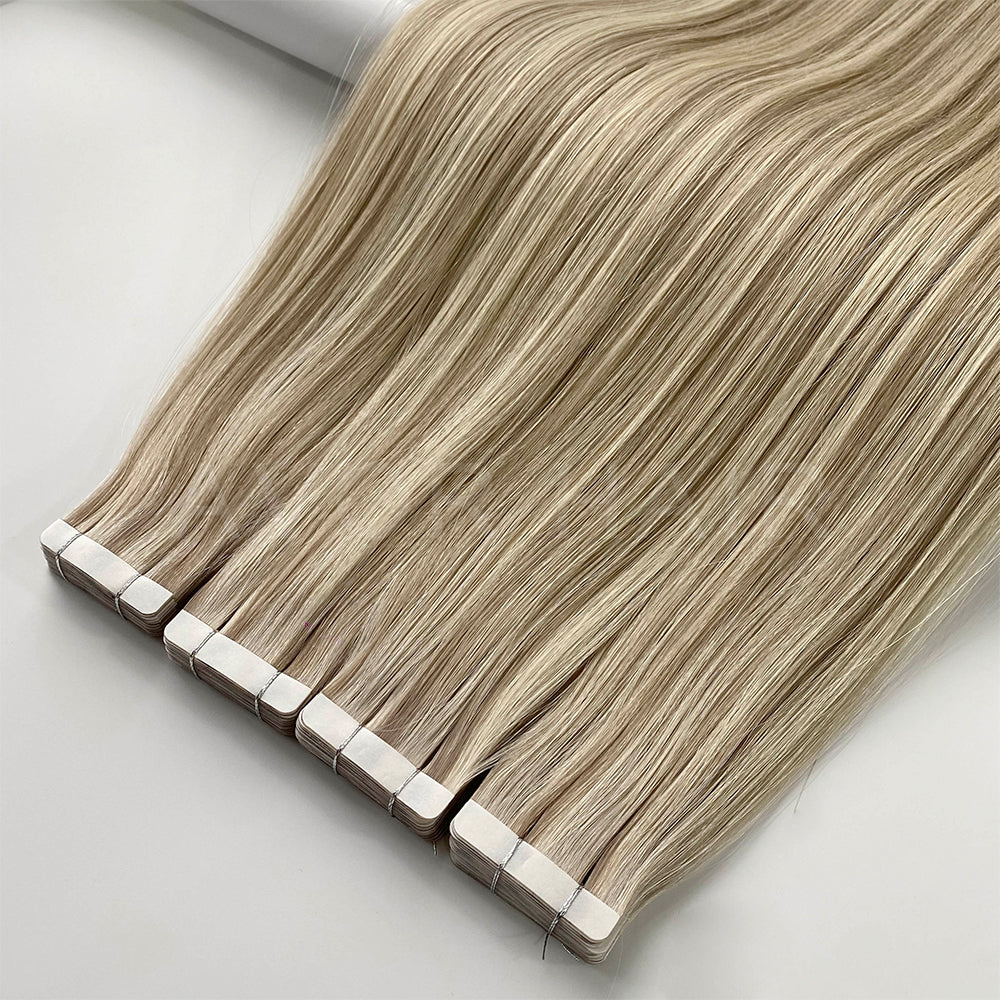 Tape-In Hair #Pale Ash Blonde Color Hair