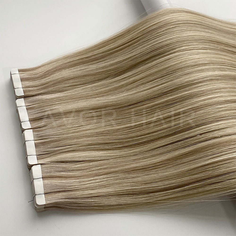 Tape-In Hair #Pale Ash Blonde Color Hair