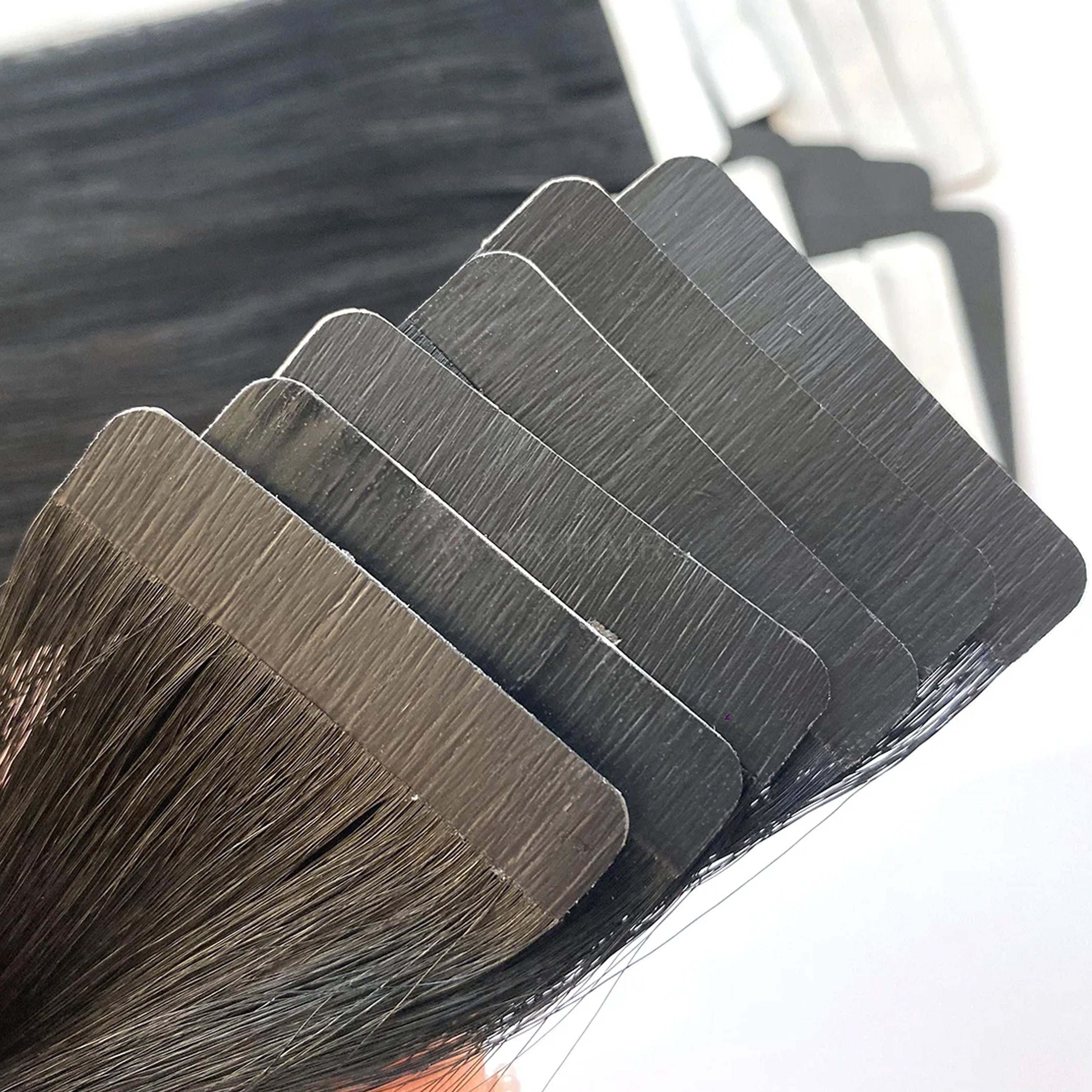Tape-In Hair #Pure Jet Black Color Hair