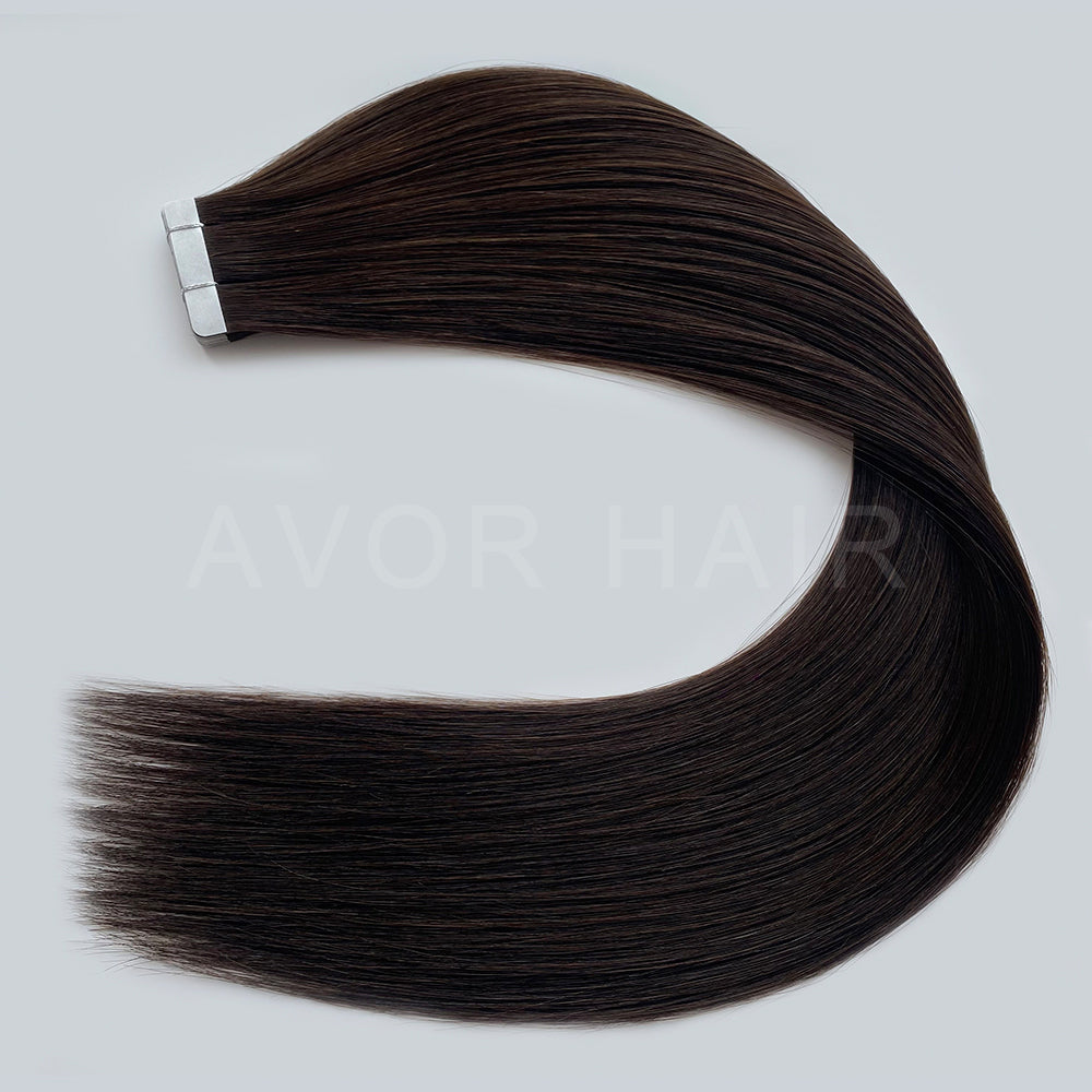 Tape-In Hair #Deep Black Brown Color Hair