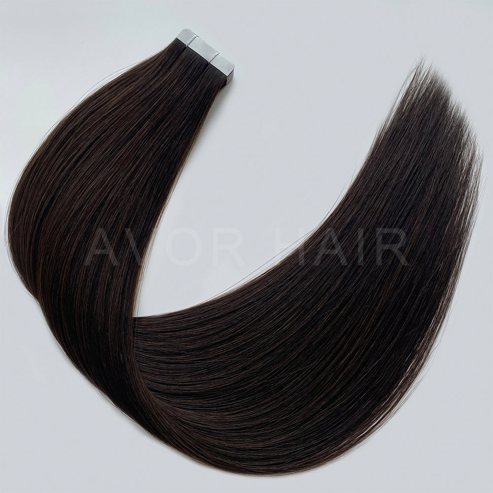 Tape-In Hair #Deep Black Brown Color Hair