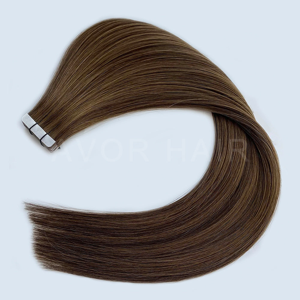 Tape-In Hair #Natural Medium Brown Color Hair