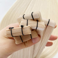 Tape-In Hair #Natural Light Blonde Color Hair
