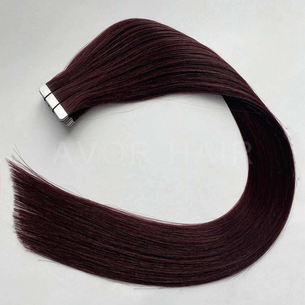 Tape-In Hair #Soft Auburn Brown Color Hair