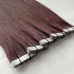 Tape-In Hair #Soft Auburn Brown Color Hair