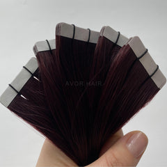 Tape-In Hair #Soft Auburn Brown Color Hair