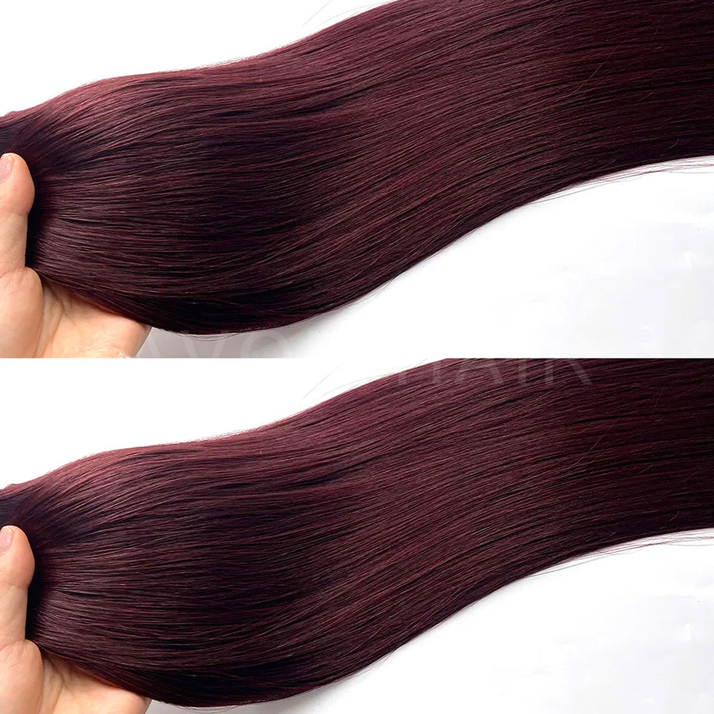 Tape-In Hair #Soft Auburn Brown Color Hair