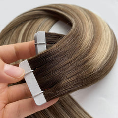 Tape-In Hair #Smoky Pearl Blonde Color Hair
