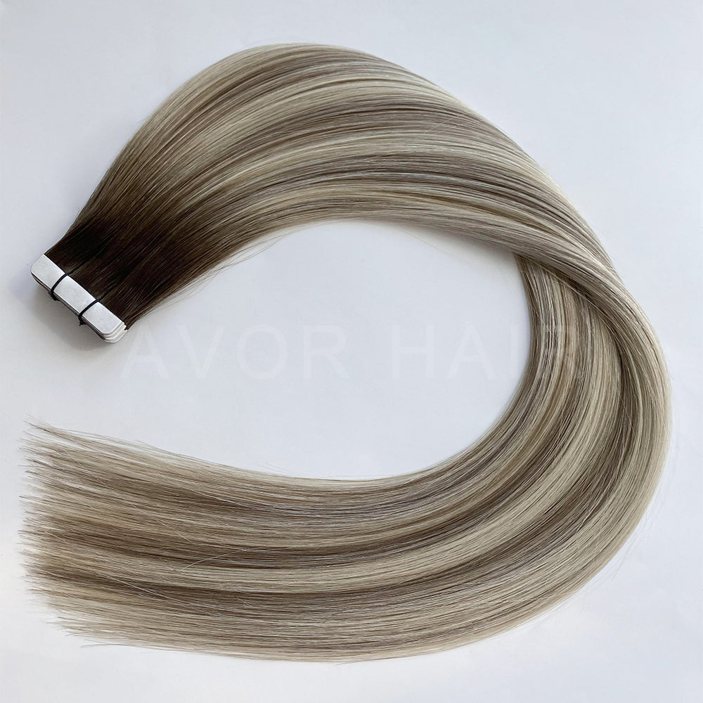 Tape-In Hair #Iced Light Blonde Color Hair
