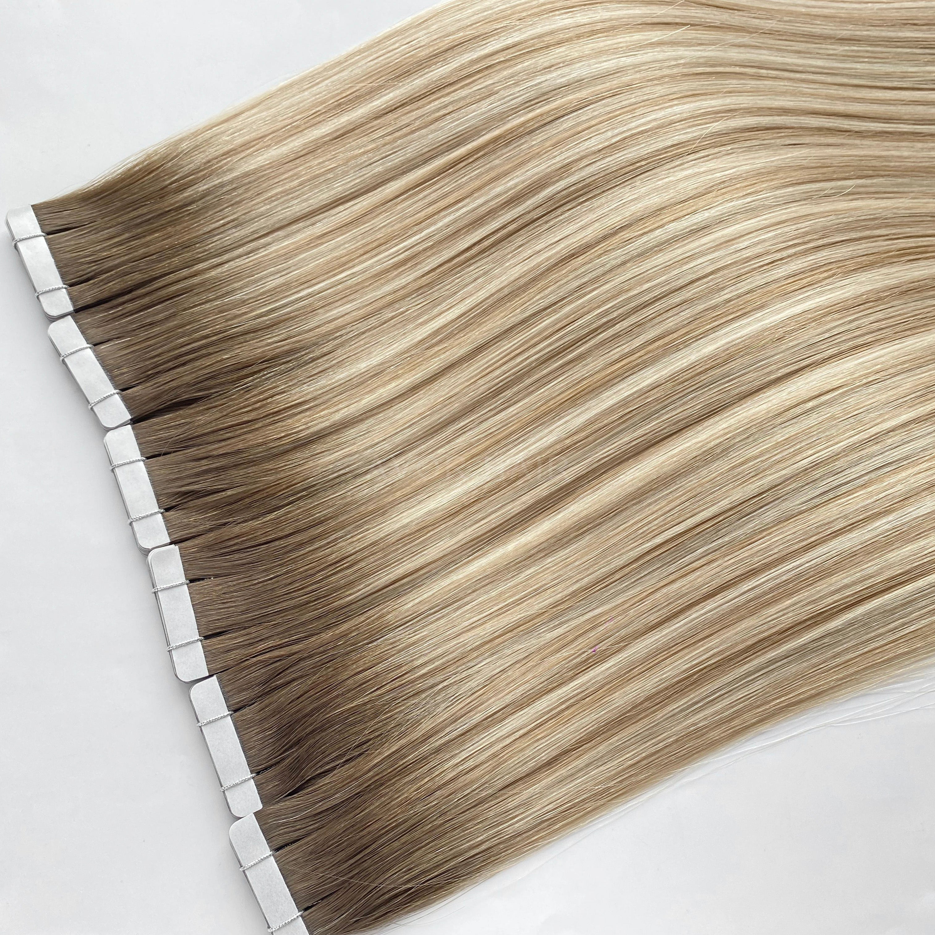 Tape-In Hair #Soft Hand-Painted Blonde Color Hair